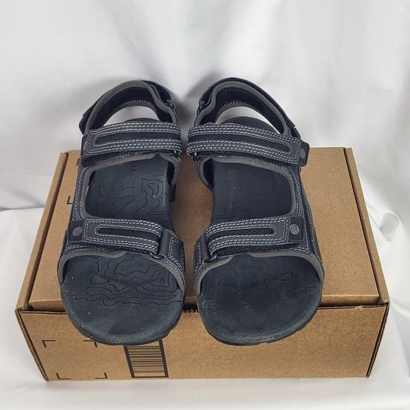 Merrell Shoes Merrell Mens Sandspur Oak Sandal Black Granite Gray Rugged Adjustable Straps 1